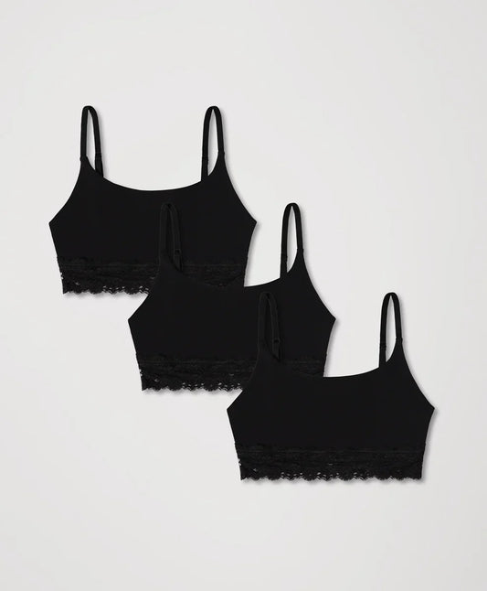 lace modern scoop bralette 3-pack