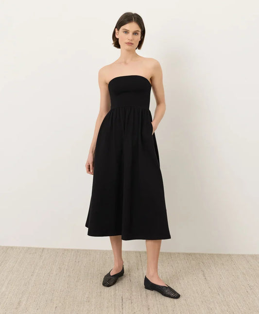 clearance fit & flare strapless dress