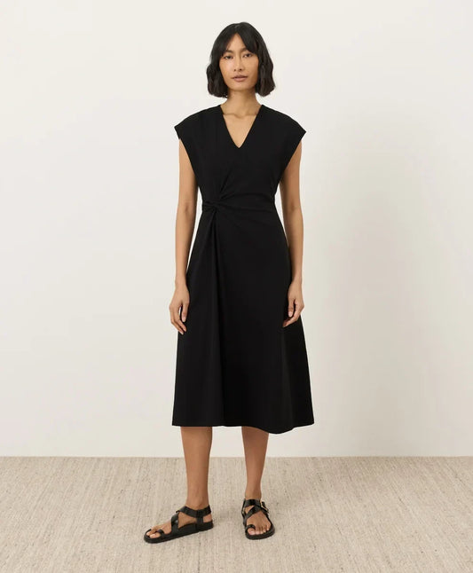 fit & flare v-neck twist dress